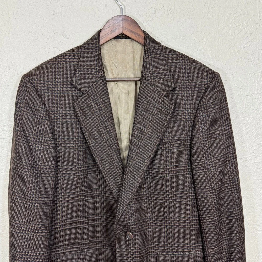 Vtg Oscar de la Renta Blazer Sport Coat 42 Plaid 80s 90s Wool Academia Old Money